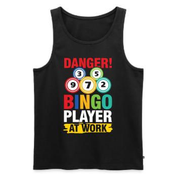 Bingo Player At Work für einen Bingo Spieler - Männer Premium Bio Tank Top - Schwarz - Vorne - Michal (187cm)
