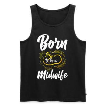 Nurse Midwife Birth Worker Born To - Men's Premium Organic Tank Top - black - Front - AI Model Male 178 light (178cm)