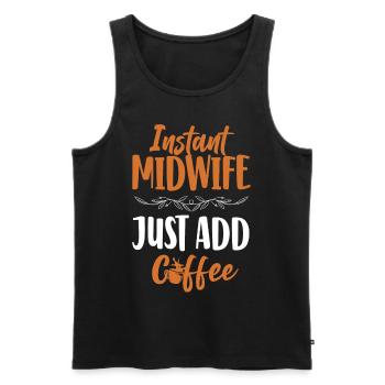 Nurse Midwife Birth Worker Coffee - Männer Premium Bio Tank Top - Schwarz - Vorne - Michal (187cm)
