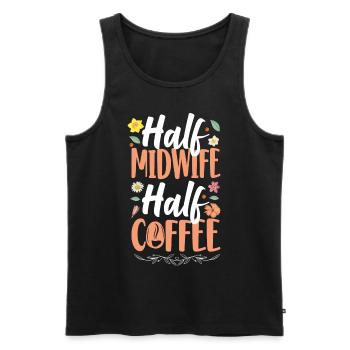 Nurse Midwife Birth Worker Coffee - Männer Premium Bio Tank Top - Schwarz - Vorne - Michal (187cm)