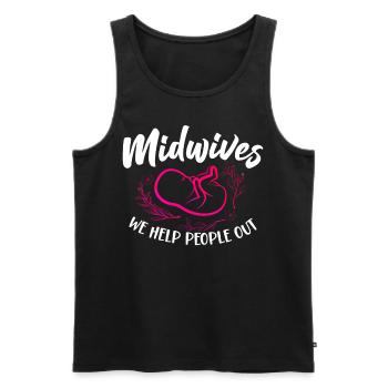 Nurse Midwife Birth Worker Pun - Men's Premium Organic Tank Top - black - Front - Michal (187cm)