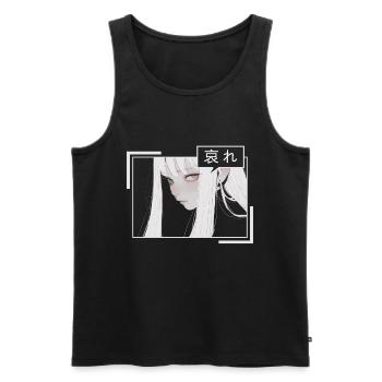 Sad Anime Girl Japan Gothic Grunge Aesthetic Ether - Männer Premium Bio Tank Top - Schwarz - Vorne - AI Model Male 178 light (178cm)