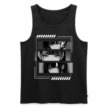 Anime Girls Eyes Soft Grunge Aesthetic Japanese Ma - Männer Premium Bio Tank Top - Schwarz - Vorne - Michal (187cm)