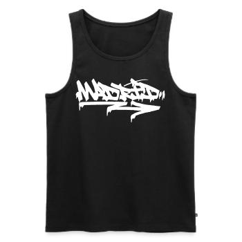 Madrid City Graffiti Street Art Handstyle Spain Hi - Männer Premium Bio Tank Top - Schwarz - Vorne - AI Model Male 178 light (178cm)
