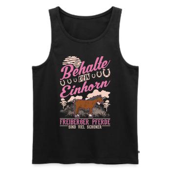 Freiberger Pferd Einhorn - Männer Premium Bio Tank Top - Schwarz - Vorne - AI Model Male 178 light (178cm)