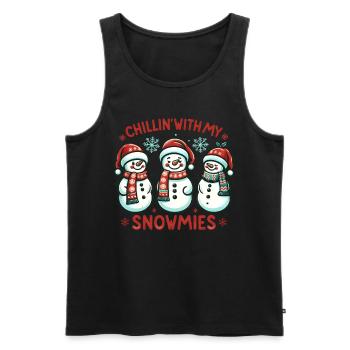 Chillin' with my Snowmies Holidays Funny Christmas - Men's Premium Organic Tank Top - black - Front - Michal (187cm)