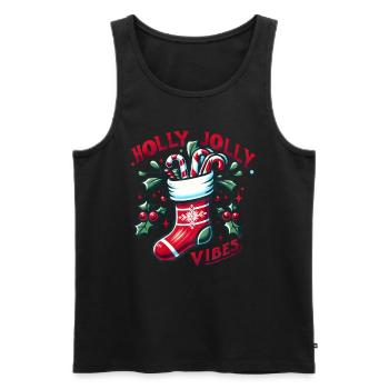 Jolly Vibes Noël Vacances en famille Noël drôle - Débardeur bio Premium Homme - noir - Devant - Michal (187cm)