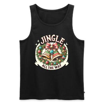 Jingle all the Way Family Holidays Funny Christmas - Men's Premium Organic Tank Top - black - Front - Michal (187cm)