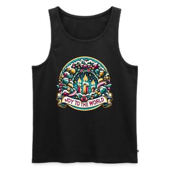Joy to the World - Funny Holidays Funny Christmas - Men's Premium Organic Tank Top - black - Front - Michal (187cm)