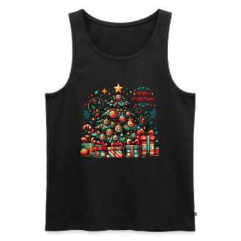 Joyeux Noël Vacances en famille Drôle de Noël - Débardeur bio Premium Homme - noir - Devant - Michal (187cm)