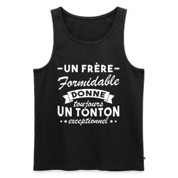 Un frère formidable donne un tonton exceptionnel - Débardeur bio Premium Homme - noir - Devant - Michal (187cm)