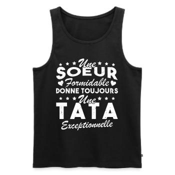 Une Sœur formidable donne une Tata exceptionnelle - Débardeur bio Premium Homme - noir - Devant - Michal (187cm)