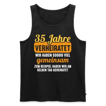 Wir haben viel gemeinsam 35.Hochzeitstag - Männer Premium Bio Tank Top - Schwarz - Vorne - Michal (187cm)