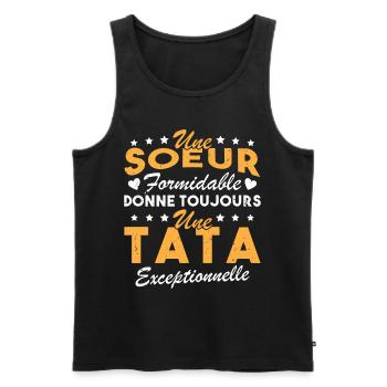 Une sœur formidable donne une tata exceptionnelle - Débardeur bio Premium Homme - noir - Devant - Michal (187cm)