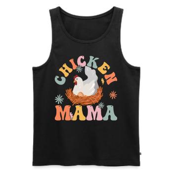 Groovy Poulet Maman Femme De Fermier - Débardeur bio Premium Homme - noir - Devant - Michal (187cm)