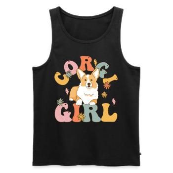 Groovy Hundeliebhaberin - Männer Premium Bio Tank Top - Schwarz - Vorne - Michal (187cm)