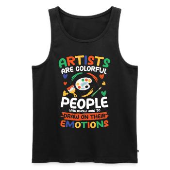 Artists Are Colorful People Draw On Their Emotion - Männer Premium Bio Tank Top - Schwarz - Vorne - Michal (187cm)