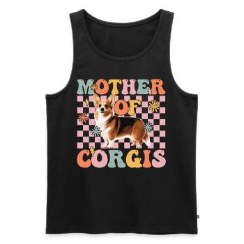 Groovy Corgi Maman Chien Maman - Débardeur bio Premium Homme - noir - Devant - Michal (187cm)