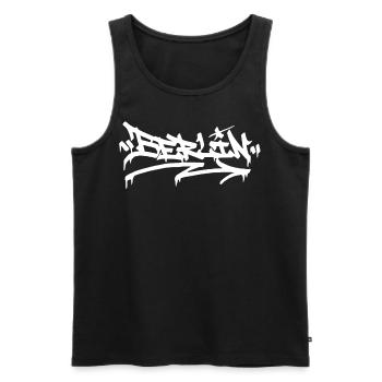 Berlin City Graffiti Street Art Handstyle Germany - Männer Premium Bio Tank Top - Schwarz - Vorne - Michal (187cm)