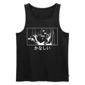 Emo Girl Smoking Soft Grunge Goth Aesthetic Anime - Männer Premium Bio Tank Top - Schwarz - Vorne - AI Model Male 178 light (178cm)