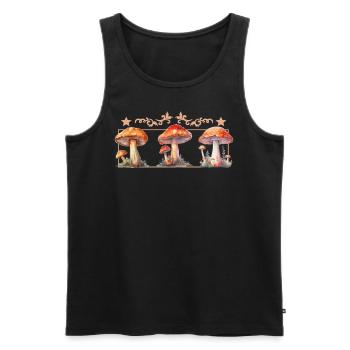 Cottagecore Forest Mushrooms Goblincore Aesthetic - Männer Premium Bio Tank Top - Schwarz - Vorne - AI Model Male 178 light (178cm)
