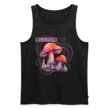 Cute Mushrooms Fungi Goblincore Aesthetic Cottagec - Männer Premium Bio Tank Top - Schwarz - Vorne - AI Model Male 178 light (178cm)