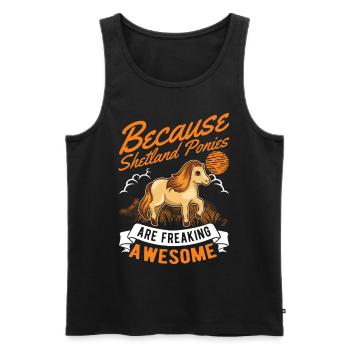 Because Shetland Ponies are freaking awesome - Männer Premium Bio Tank Top - Schwarz - Vorne - AI Model Male 178 light (178cm)