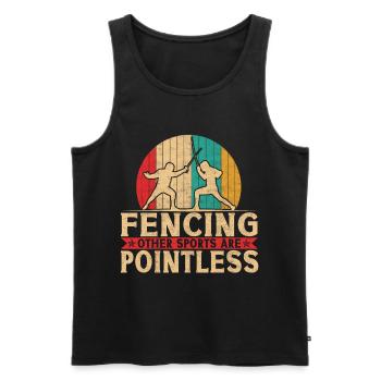 Fechtsport Fechter Säbelfechter - Männer Premium Bio Tank Top - Schwarz - Vorne - AI Model Male 178 light (178cm)
