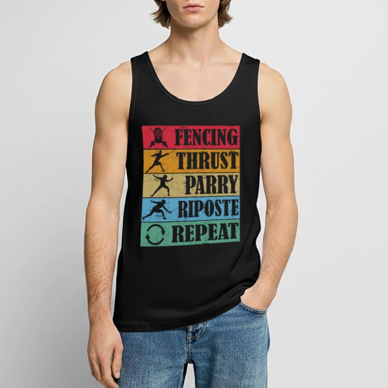 Fencing Thrust Parry Riposte Repeat Männer Premium Bio Tank Top
