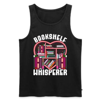 Reading Books Book Lover Bookshelf Whisperer - Men's Premium Organic Tank Top - black - Front - Michal (187cm)