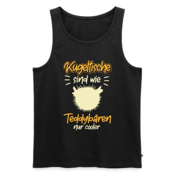 Kugelfisch ist cooler Aquaristik - Männer Premium Bio Tank Top - Schwarz - Vorne - AI Model Male 178 light (178cm)