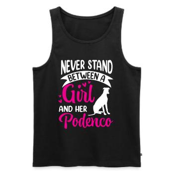 Girl and her Podenco Spanish Greyhound - Men's Premium Organic Tank Top - black - Front - AI Model Male 178 light (178cm)