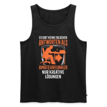 Amateurfunker keine falschen Antworten Hobbyfunker - Männer Premium Bio Tank Top - Schwarz - Vorne - Michal (187cm)