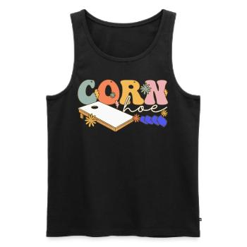 Groovy Femelle Cornhole Player Trou De Maïs - Débardeur bio Premium Homme - noir - Devant - AI Model Male 178 light (178cm)