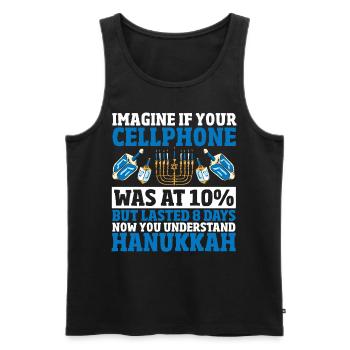 Winterurlaub Chanukka Jüdisches Chanukka Menora - Männer Premium Bio Tank Top - Schwarz - Vorne - AI Model Male 178 light (178cm)