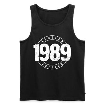Édition limitée 1989 Année de naissance Urban Birthday - Débardeur bio Premium Homme - noir - Devant - Michal (187cm)