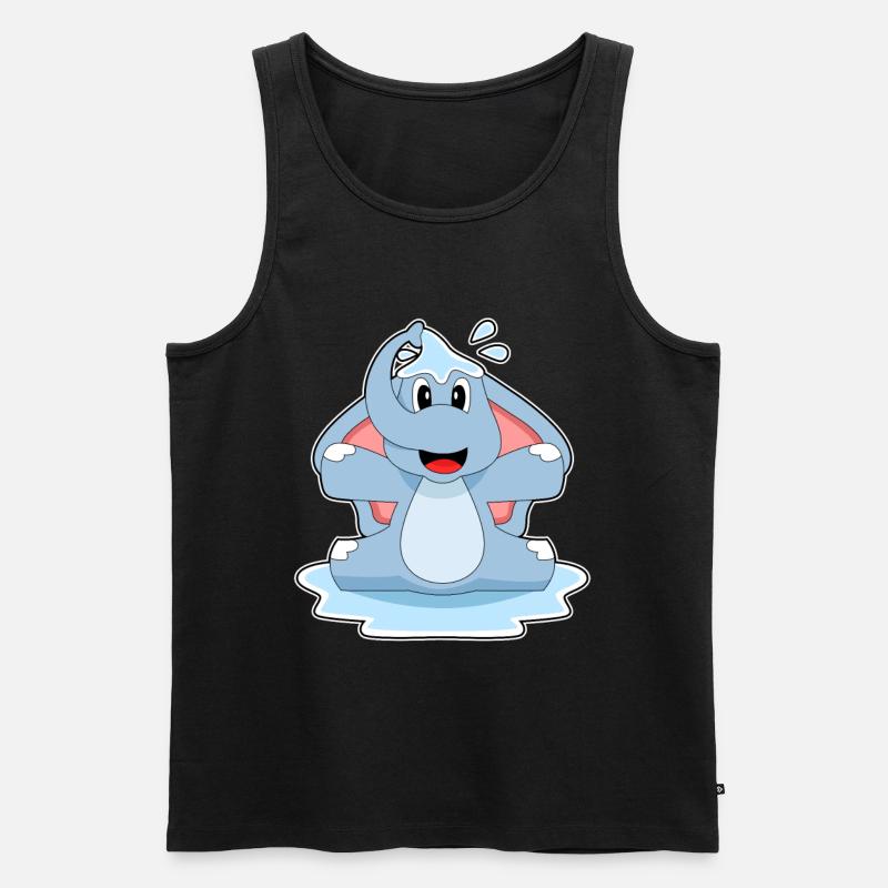 Elefant Planschen Wasser - Männer Premium Bio Tank Top - Schwarz