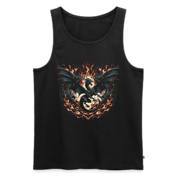 Fire Dragon of the Dark Storm - Men's Premium Organic Tank Top - black - Front - AI Model Male 178 light (178cm)
