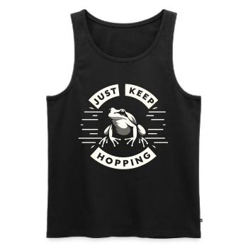 Simple Frog: Minimalist Nature - Men's Premium Organic Tank Top - black - Front - AI Model Male 178 light (178cm)