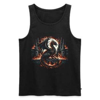 Dragon - Ailes de feu gothiques - Débardeur bio Premium Homme - noir - Devant - AI Model Male 178 light (178cm)