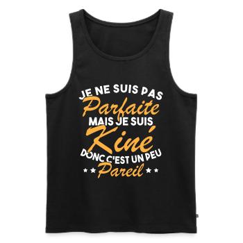 Kinésithérapeute Humour Kinésithérapie Kiné - Débardeur bio Premium Homme - noir - Devant - Michal (187cm)