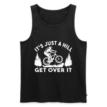 C’est juste une colline Passer au-dessus de lui Cycliste VTT Montagne - Débardeur bio Premium Homme - noir - Devant - Michal (187cm)