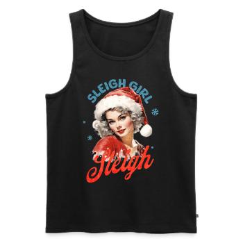 Sleigh Girl Sleigh Funny Ugly Christmas für Frauen - Männer Premium Bio Tank Top - Schwarz - Vorne - AI Model Male 178 light (178cm)