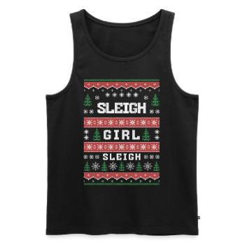Sleigh Girl Sleigh Funny Ugly Christmas für Frauen - Männer Premium Bio Tank Top - Schwarz - Vorne - AI Model Male 178 light (178cm)