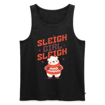 Sleigh Girl Sleigh Funny Ugly Christmas für Frauen - Männer Premium Bio Tank Top - Schwarz - Vorne - AI Model Male 178 light (178cm)