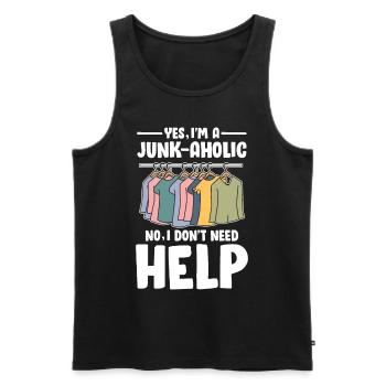 Yes I'm Junk-Ahoic No I Don't Need Help für - Männer Premium Bio Tank Top - Schwarz - Vorne - AI Model Male 178 light (178cm)