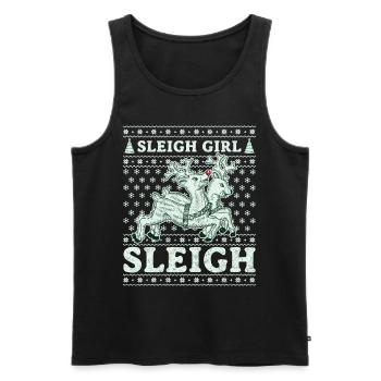 Sleigh Girl Sleigh Funny Ugly Christmas für Frauen - Männer Premium Bio Tank Top - Schwarz - Vorne - AI Model Male 178 light (178cm)