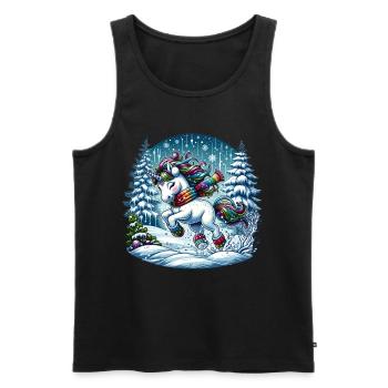 Unicorn in a Winter Wonderland - Männer Premium Bio Tank Top - Schwarz - Vorne - Michal (187cm)