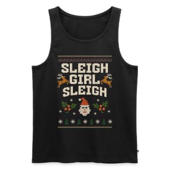 Sleigh Girl Sleigh Funny Ugly Christmas für Frauen - Männer Premium Bio Tank Top - Schwarz - Vorne - AI Model Male 178 light (178cm)