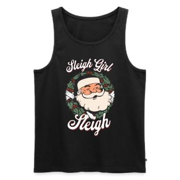 Sleigh Girl Sleigh Funny Ugly Christmas für Frauen - Männer Premium Bio Tank Top - Schwarz - Vorne - AI Model Male 178 light (178cm)